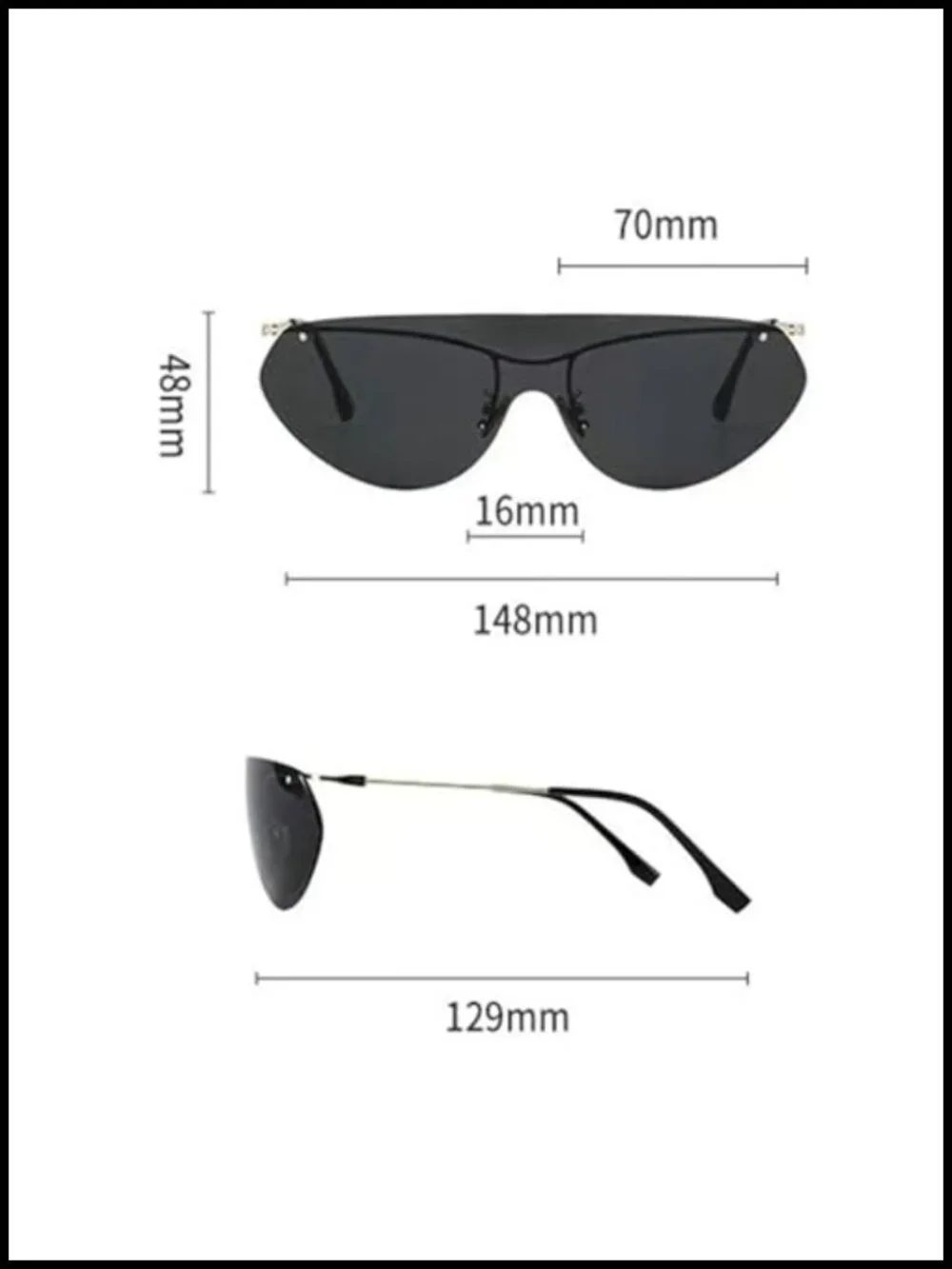 Oversized Square Flat Top Shield Sunglasses UV400 Unisex